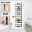 Churboro Over the Door Pantry Organizer Rack with 12 Adjustable Baskets, 12 Tiers Dual-use Spice Rack- Hanging or Wall Mount Spice Rack, Pantry Door Organizer, Black