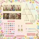 YooNotee 6 Pack Easter Paint by Numbers Kit Canvas with Wooden Easels & Brushes, 8 x 8 inches Easter Canvas Set for Adults Easy Acrylic Paint Kit Beginner for Rabbit Home Decor