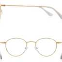 Small Metal Round Reading Glasses for Women Men Classic Vintage Retro Shades Blue Light Blocking Computer Readers