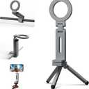 Magnetic Tripod for iPhone, Airplane Phone Holder for MagSafe Selfie Stick Adapter Travel Foldable Clip Clamp Plane Desktop Stand for iPhone 17 16 15 14 13 12 Pro Max Mini Accessories