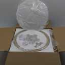 20.5'' Gold Drum Chandelier Light Fixture, 5-Light Large Modern Farmhouse Chandeliers for Dining Room Gold Drum Hanging Pendant Light with White Fabric Shade for Kitchen Living Room Foyer Bedroom