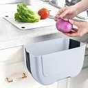 Hanging Folding Mini Trash Can for Kitchen Cabinet Door, Small Collapsible Garbage Bin Under Sink,Wall Mounted Folding Waste Bin Mini Garbage Container for Cabinet/Bedroom/Bathroom (3L) (Black)