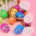 60 Pack 3 Inch Large Plastic Printed Easter Eggs, Empty Fillable Eggs Bulk for Easter Egg Hunt, Easter Basket Stuffers Fillers, Classroom Prize Supplies, Filling Treats and Party Favors