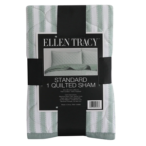 Ellen Tracy Quilt King Green Stripe