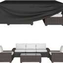 ONBRILL Patio Furniture Set Covers, 108 82 28 inch Outdoor Furniture Set Covers Waterproof, 600D Heavy Duty Oxford Patio Table Cover with Windproof Buckles for Patio Table and Chair Set, Black