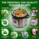Avokado Silicone Steamer Basket for 6qt Instant Pot [3qt, 8qt avail], Other Pressure Cookers - 100% Food Safe, BPA-Free, Dishwasher Safe Collapsible Vegetable Steamer Basket & Strainer