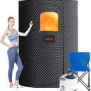 Sauna Box, Portable Steam Tent for Home Detox and Relaxation, Includes 3L Steamer, Remote Controller, Folding Chair, Adjustable Timer 1-60 Min, Large Size