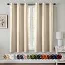 MIULEE Cream Beige Blackout Curtains for Bedroom Living Room 54 Inches Long 2 Panels, Thermal Insulated Room Darkening Drapes Grommet Noise Reducing Light Blocking Window Treatments 40x54 Inch