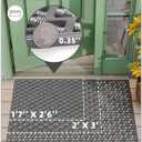 Color&Geometry Door Mat Outside Entrance with Drainage, Rubber Heavy Duty Dirt Trapper Waterproof Outdoor Welcome Mat, Outdoor Mats All Weather for Front Back Door Patio Entryway Entry,19"X30" Grey
