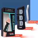 FEATOL Wrist Brace Hand Brace, Carpal Tunnel Wrist Splint Night Support for Women Men, Pain Relief Support -Tendonitis, Arthritis, Sprain, Left Hand, Small/Medium