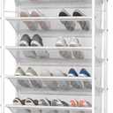 10 Tier Shoe Rack Hanging Shoe Storage the Door Shoe Rack for Closet Pantry Over The Door Shoe Organizer Wall Floating Shelves (Matte White)