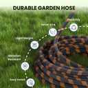 Giraffe Tools Non-Expandable Garden Hose 25FT 1/2 Lightweight Flexible Water Hoses Burst 600 psi with 9 Spray Function Nozzle Heavy Duty Hose