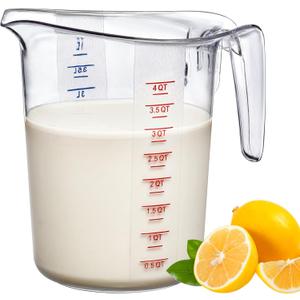 Amazing Abby - Melissa - 128-Ounce Plastic Measuring Pitcher (1-Pack), 16-Cup (4-Quart) Food-Grade Measuring Jug, Unbreakable, Stackable, Dishwasher-Safe, Great for Oil, Vinegar, Flour, and More