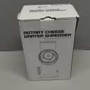 Rotary Cheese Grater Shredder with Handle Handheld Round Mandoline Vegetable Slicer Carrot Shredder Nut Grinder with 3 Replaceable Stainless Steel Drum Blades and Upgrade Strong Suction, Grey/Cyan