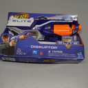 NERF Disruptor Elite Blaster - 6-Dart Rotating Drum, Slam Fire, Includes 6 Official Nerf Elite Darts - for Kids, Teens, Adults (Multi Color)