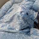 EHEYCIGA Orthopedic Dog Beds for Extra Large Dogs, Waterproof Memory Foam XL Dog Bed with Sides, Non-Slip Bottom and Egg-Crate Foam Big Pet Bed with Washable Removable Cover, Washed Blue (44.0"L x 32.0"W x 6.5"Th)