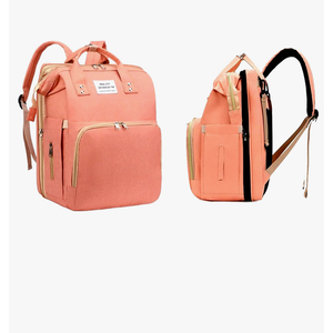 Unisex Diaper Bag - Western Baby Backpack with Insulated Pockets | Multi-functional Baby Bag | Waterproof Baby Travel Bag - Pink, Medium