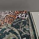 Moynesa Leopard 5x7 Area Rug, Boho Washable Living Room Rug, Non Slip Rugs for Bedroom, Ultra Thin Soft Animal Print Throw Floor Carpet for Office Dining Room, Green