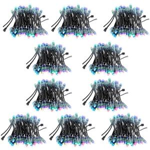 ALITOVE WS2811 RGB LED Pixels Light Individually Addressable 12mm Diffused Digital Full Color Pixel Module for LED Screen Outdoor Advertising Board Signs DC 5V IP68 Waterproof Black Wire 500pcs