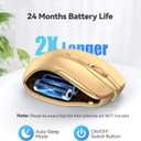TECKNET Wireless Mouse, 2.4G Ergonomic Optical Mouse, Computer Mouse for Laptop, PC, Computer, Chromebook, Notebook, 6 Buttons, 24 Months Battery Life, 2600 DPI, 5 Adjustment Levels - Gold