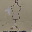 Mannequin Body Dress Form Torso Female Manikin 49.6-63.4 Inch Height Adjustable Wooden Tripod Stand High Density Foam Portable Display Mannequin (White)