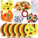UMEELR 600 PCS Turkey Foam Stickers, Fall Self Adhesive Glitter Maple Leaf Stickers with Scarlet Ribbon, Thanksgiving DIY Crafts Party Decorations Christmas Stocking Gifts Valentine's Day Exchange