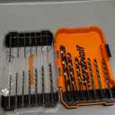 NordWolf 21-Piece M35 Cobalt Drill Bit Set for Stainless Steel, Hard Metals & Cast Iron, Jobber Length with 1/4" Hex Shank, SAE Sizes 1/16" to 1/2" in Storage Case