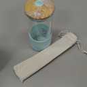 Pandaloo Glass Cups With Lids and Straws -20 Fl Oz- Perfect Size Iced Coffee Cup - Smoothie Cup With Bamboo Lid and On the go Lid - Glass Tumbler With Straw (1 Count (Pack of 1), Carribean Blue)