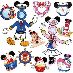 RiVolTa Mouse Cruise Door Magnets - 24 Pcs Cute Ship Cabin Decorations Magnetic Stickers Personalized Funny Cartoon Animal Anchor Stateroom Decals Carnival Birthday Holiday Party Accessories Car Decor