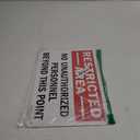 SmartSign - S-0062-AL-14 "Restricted Area - No Unauthorized Personnel Beyond This Point" Sign | 10" x 14" Aluminum Black/Red on White