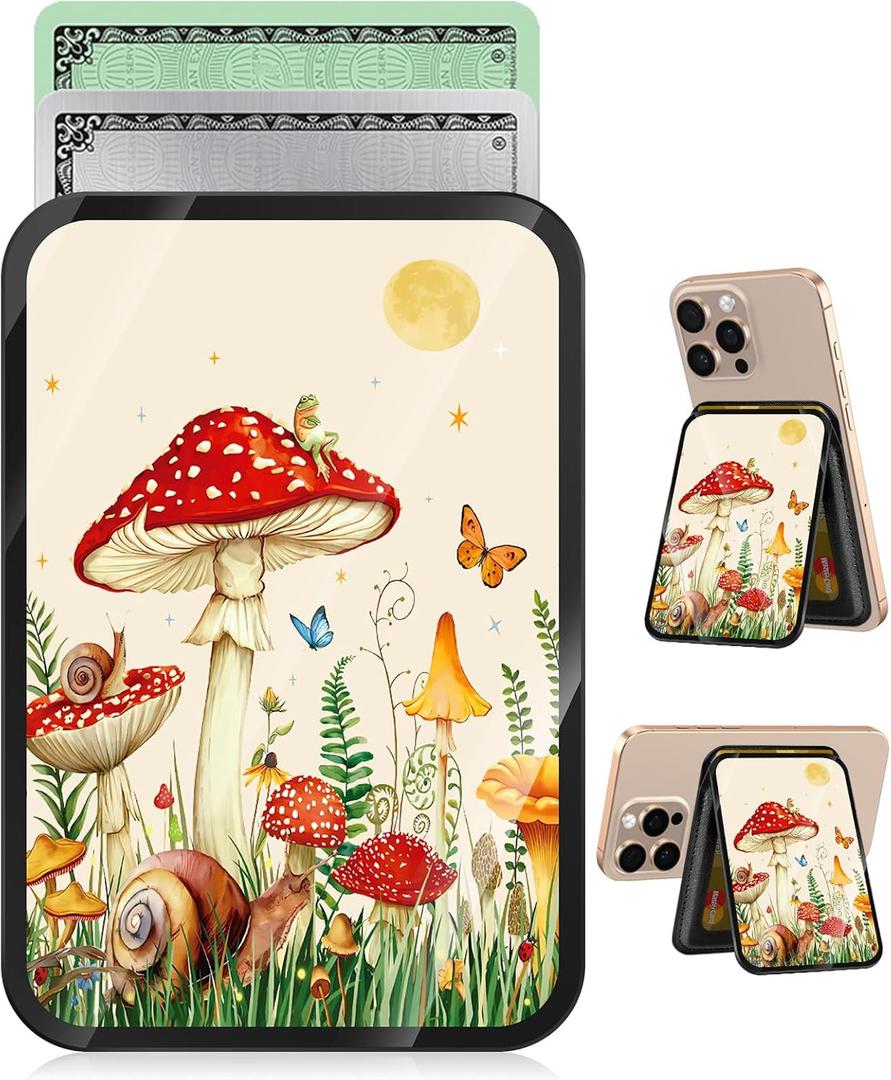 2 x Kidcube Phone Stand Magnetic - Cell Phone Stand Cute Moon Mushroom Girly for iPhone 16/15/14/13/12 Series