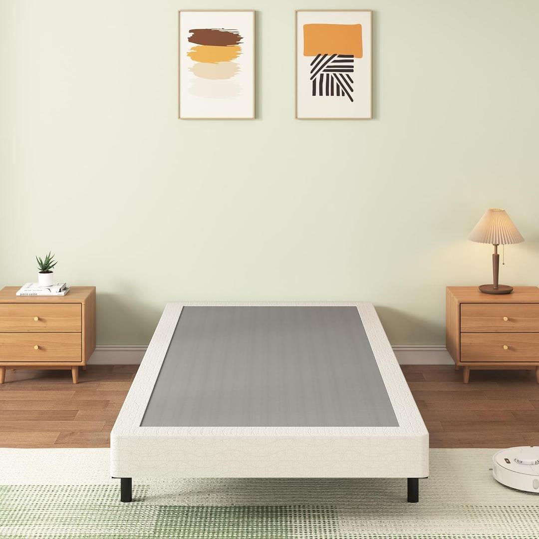 Twin Box Spring with Fabric Cover Set, 5 Inch Twin Size Box Spring with 2500lbs Max Weight Capacity, Durable Mattress Foundation Easy Assembly, Non-Slip, Noise Free Twin Box Spring with Fabric Cover Set, 5 Inch Twin Size Box Spring with 2500lbs Max Weight Capacity, Durable Mattress Foundation Easy Assembly, Non-Slip, Noise Free