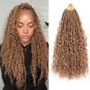 9 Packs Crochet Hair 30Inch Goddess Locs with Curly Ends Long Bohemian River Pre Looped Crochet Hair for Black Women(30inch,27#)