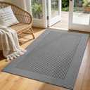 Door Mat 35"x59", Thin Dirt Trapper Entryway Front Doormat, Grey, 31" X 47"