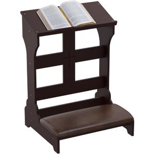 Wooden Prayer Bench for Kneeler Prayer, Prayer Table at Home with Cushion Pad, Church Kneeling Stand Stool, Padded Prayer Chair Shelf for Kneeling at Home and Church