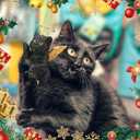 Soulchen 3 Pcs Cat Loss Sympathy Memorial Gifts, 2 Inch Mini Black Cat Angel Hanging Ornaments Christmas Pet Sympathy Memorial Gifts for Loss of Pet