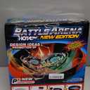 Battle Arena Burst Tops Set with 17.8 Inch Large Stadium, 6 Spinning Tops with Two Launchers, Complete Battle Set (Grey)
