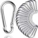 30Pack Heavy Duty Spring Snap Hooks 4Inch, 3/8 Carabiner Clips for Swing, Large Steel Chain Quick Links Safety Buckle Connector for Hammock Fitness Gym Outdoor Boating, M10 Snap Hook Carabiners