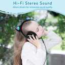 Kids Bluetooth Wireless Over-Ear Cat Ear Headphones with Microphone for Kids Teens Adults (Black)