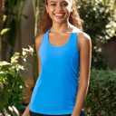 RUNNING GIRL Workout Tank Tops with Built in Bras for Women,Compression Shirt Strappy Back Athletic Yoga Tops (Blue, S)