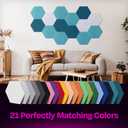 Acoustic Panels 12-Pack - 14"X12.1"X0.4" Soundproof Wall Panels - High Density Sound Dampening - Light Turquoise Hexagon