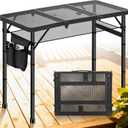 DeeprBetter Folding Camping Table, 3ft Camping Table Aluminum Folding Table with 3 Adjustable Height Max 27.5 Inch Picnic Table Portable Table for Outdoor Backyard BBQ, Beach