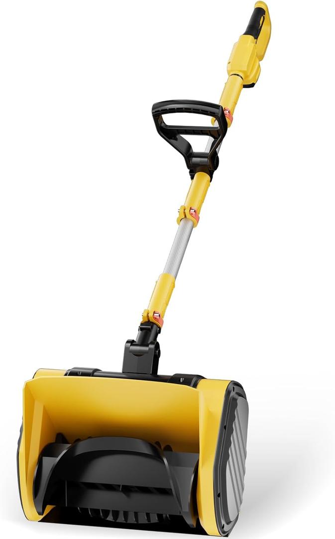 Cordless Snow Blower Compatible for DeWalt 20V Battery, 11" Electric Snow Shovel for Driveway Max 26FT Throw Distance, 6" Clear Depth with Front Handle & Telescoping Pole for Deck, Patio (Tool ONLY)