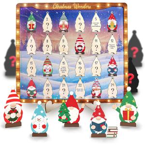 Wooden Gnome Ornaments  24 Gnomes Wooden Hanging Ornaments with Positive Quotes, Funny Gnome Ornament, Gnome Decor for Xmas Tree, Christmas Gift for Grandkids, Kids, Women, Friends, Teens