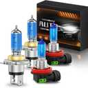 Fits for 2007-2014 Honda CRV Halogen Headlight Bulbs Combo, Ultra Bright 5000K White Halogen Bulbs and Fog Light Bulbs, Plug and Play, 4 Pack