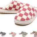 Guyarns House Slippers for Women & Men - Fuzzy, Casual Indoor/Outdoor Shoes with Memory Foam & Faux Fur Lining (6-7 Women/5-5.5 Men, New-pink)