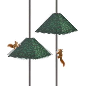 NestShld 16" Metal Squirrel Baffle, Outdoor Bird Feeder Pole Squirrel Spikes Baffle, Hanging Bird Feeder for 4x4 Wooden Posts,Tree Trunks (Glass Green,2pcs)