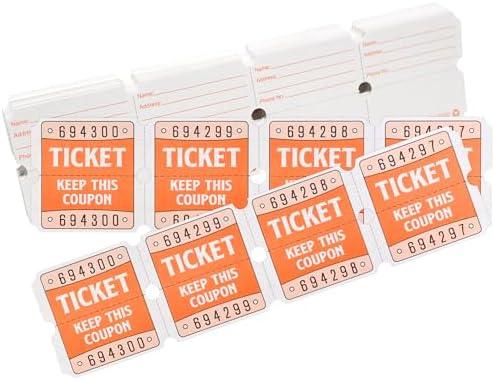 Pack Of 10 L LIKED 200 Raffle Tickets, 50/50 Double Roll Tickets for Event, Raffles, Carnival, Door Prizes and Class Reward (Orange)
