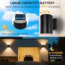 pearlstar 2 Pack Solar Wall Lights Outdoor,Solar Sconce Lights Up and Down Lighting Solar Fence Lights,IP65 Waterproof Exterior Light for Yard Backyard Garage Porch Patio Door
