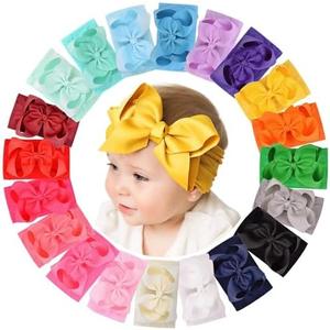 doboi 8pcs Baby Girls Bows Headbands Nylon Hairbands Ribbon Bow Elastic Hair Accessories for Newborns Infants Toddlers and Kids